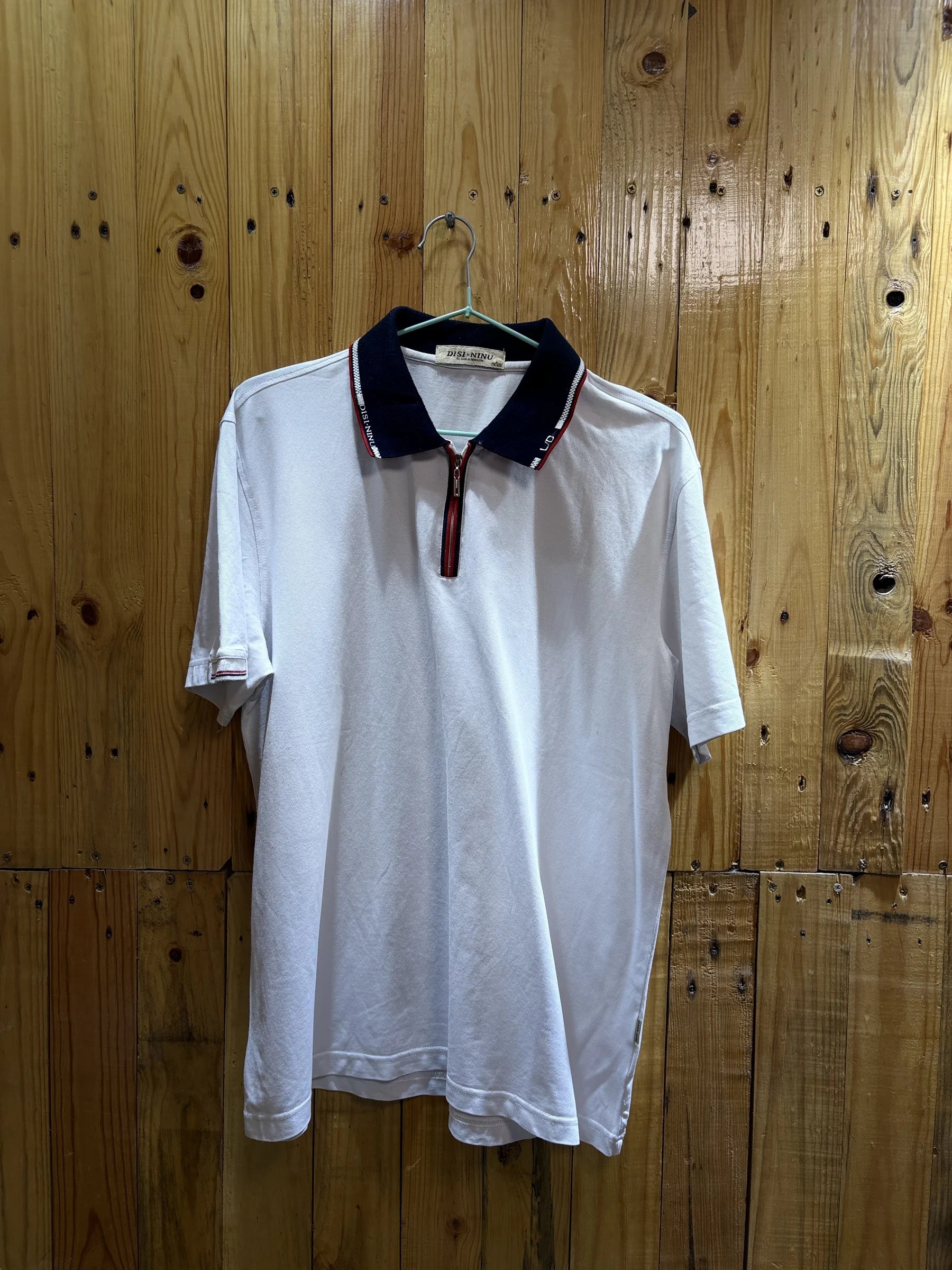 Polo blanc col contrasté