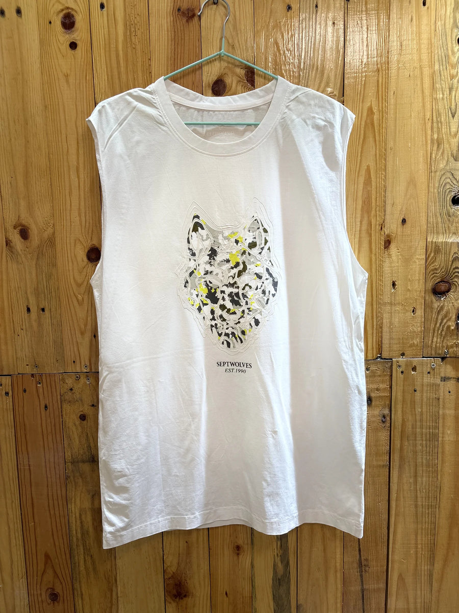 Debardeur blanc illustration abstraite