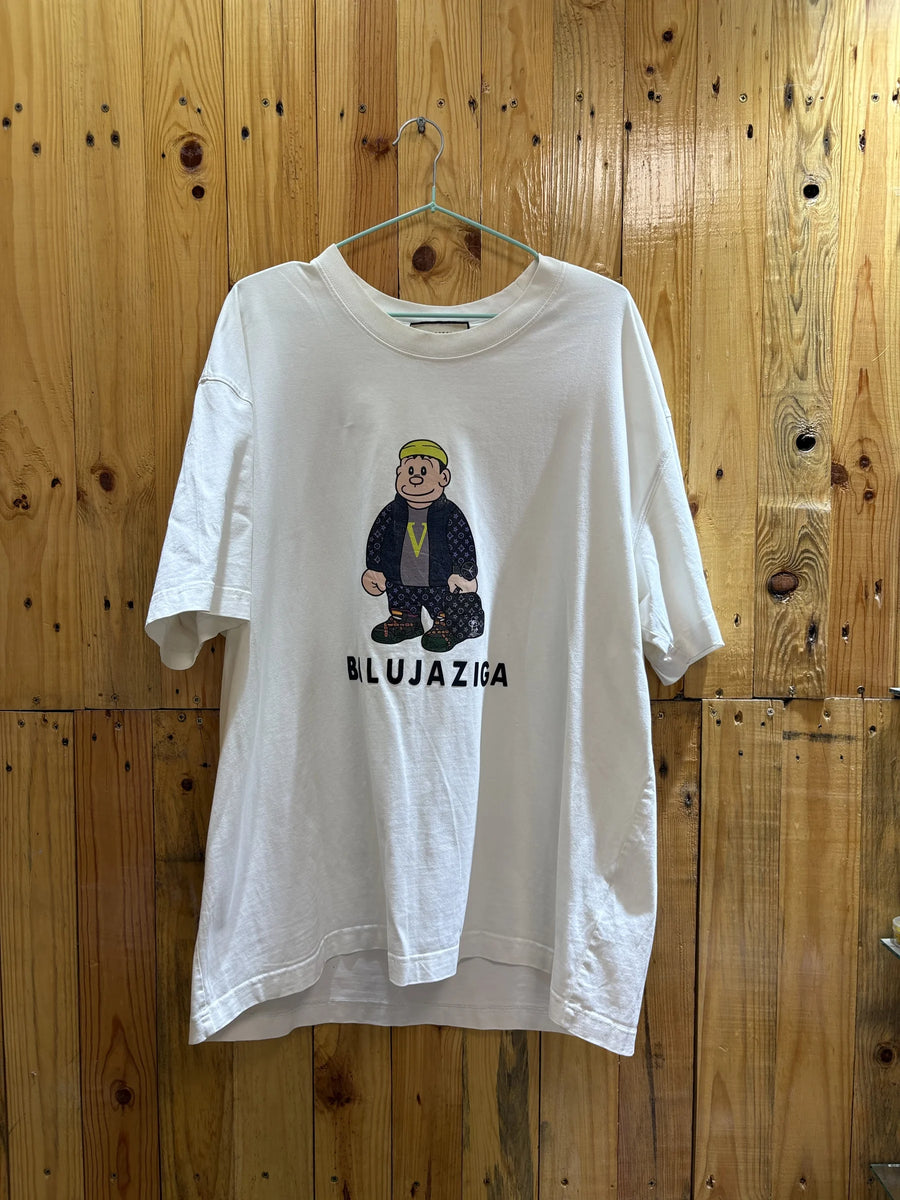 T-shirt blanc personnage illustré