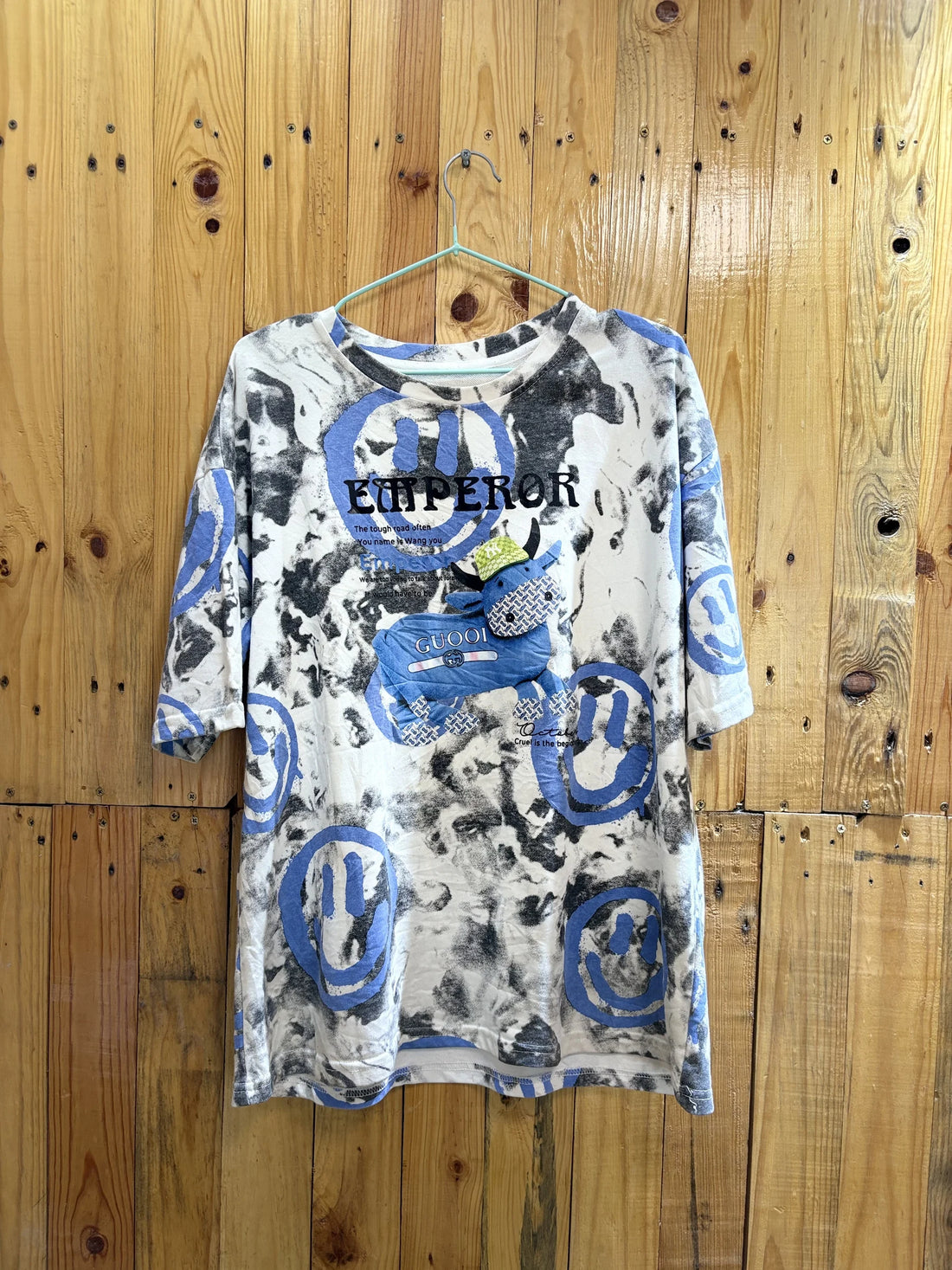 T-shirt multicolore graphique bleu