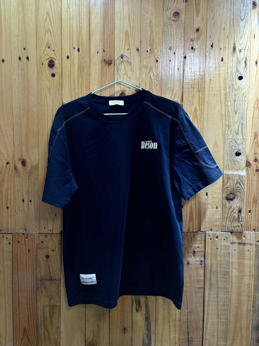 T-shirt noir empiècements