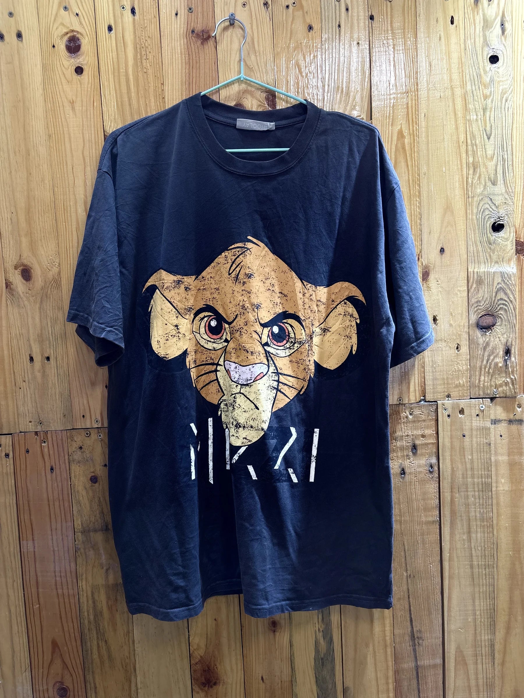 T-shirt noir lion graphique