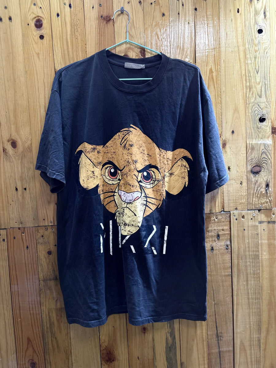 T-shirt noir lion graphique