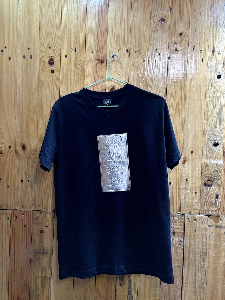 T-shirt BOSS noir panneau texturé
