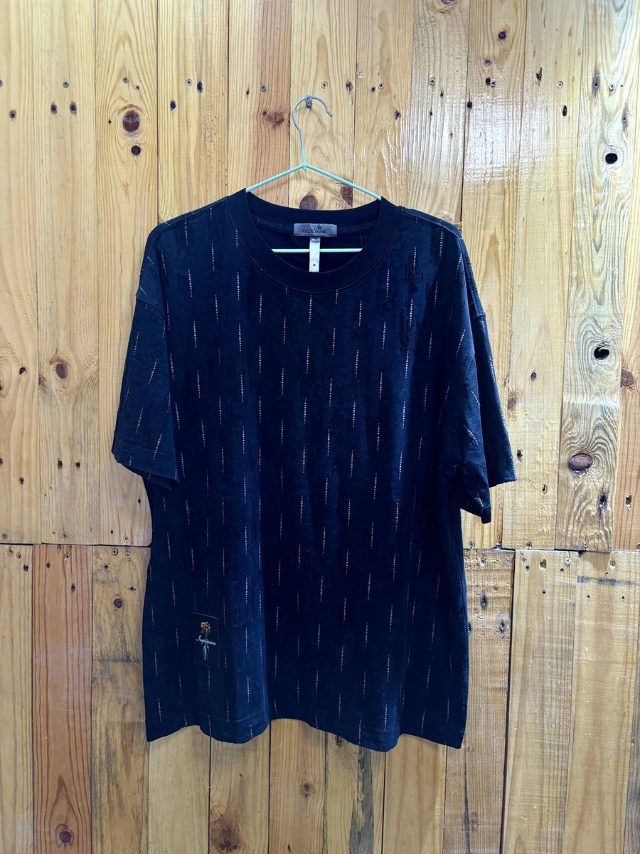 T-shirt noir texture verticale