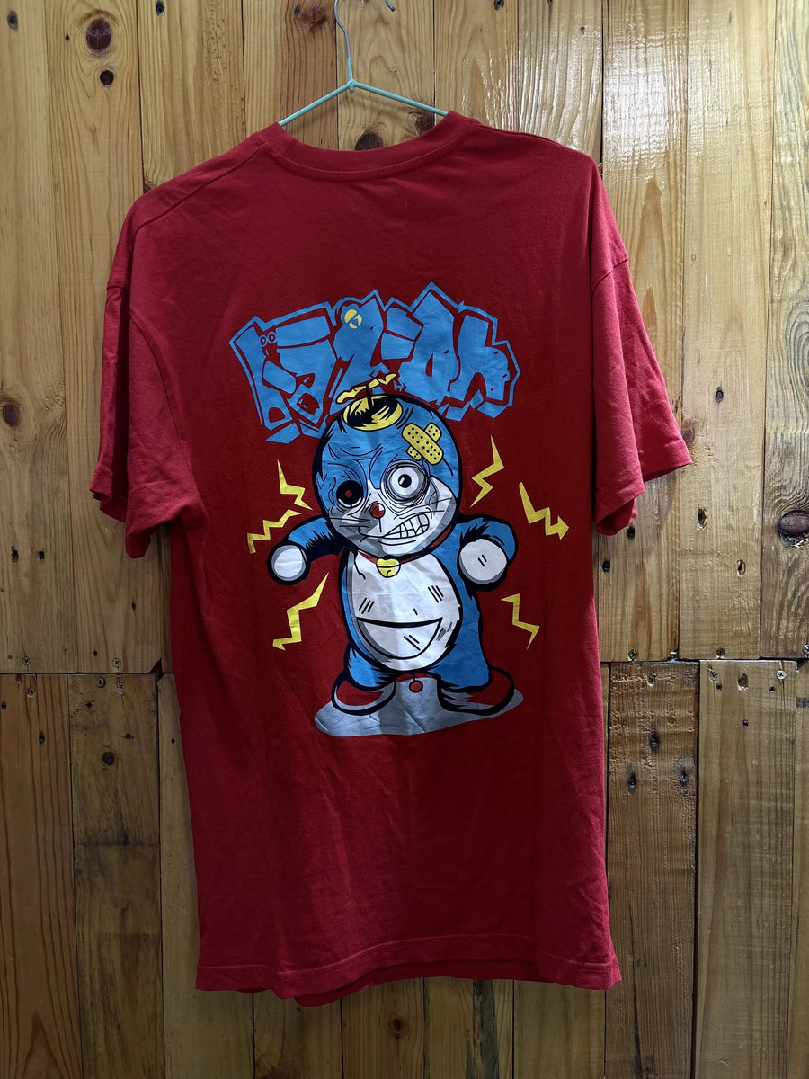 T-shirt rouge chat graphique