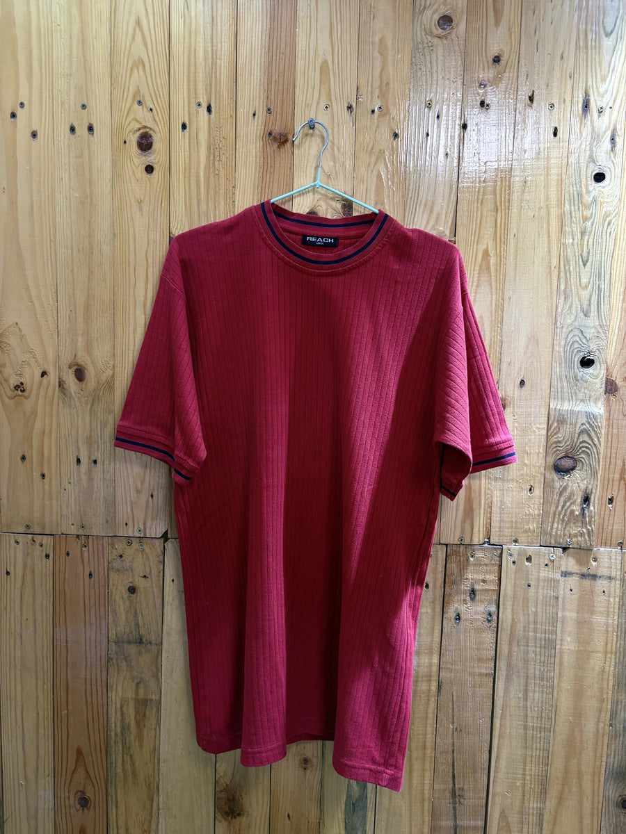 T-shirt rouge maille liseré