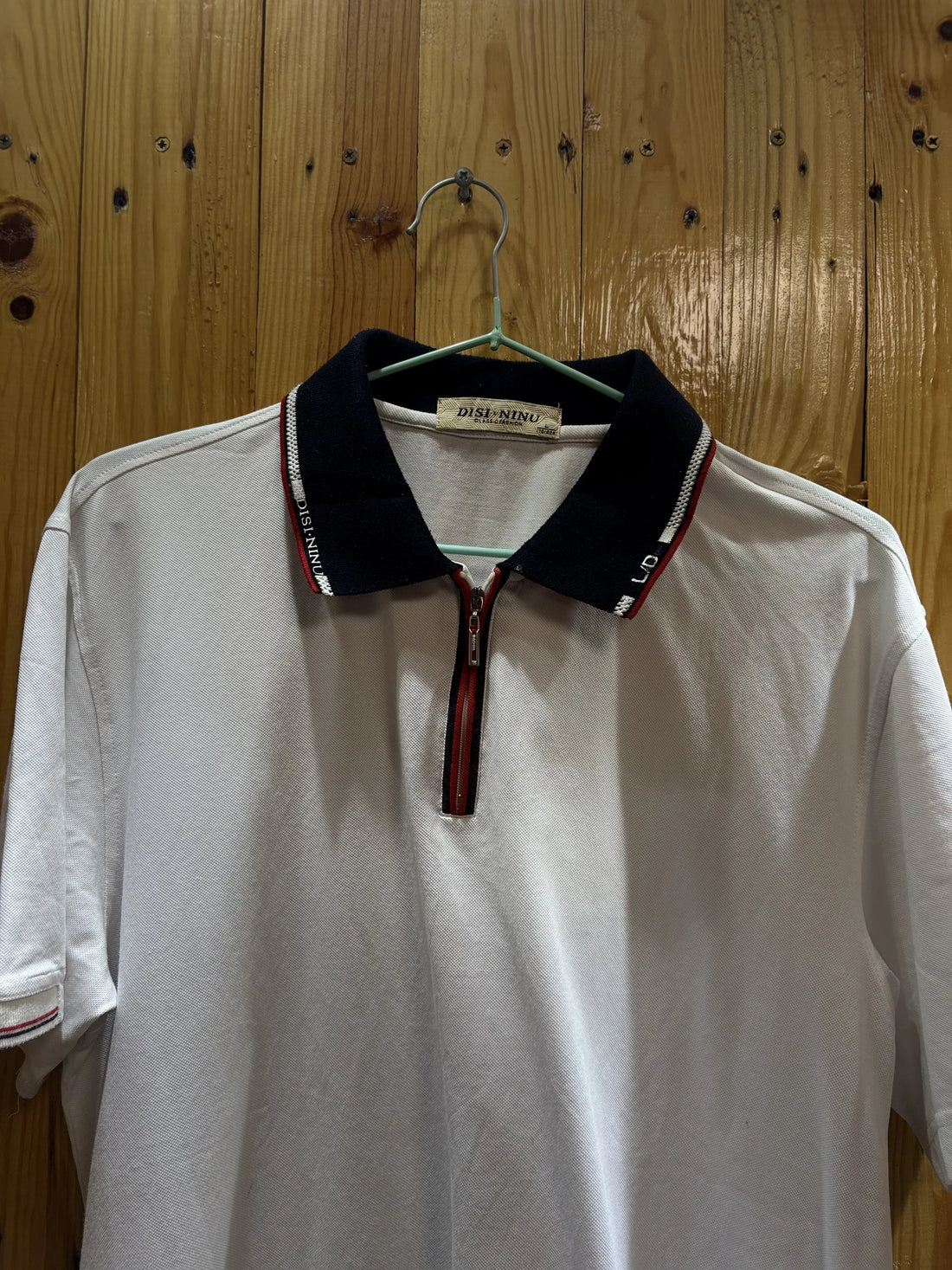 Polo blanc col contrasté