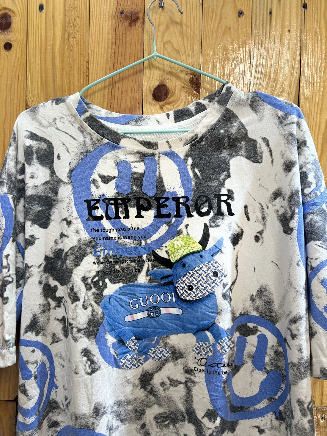T-shirt multicolore graphique bleu