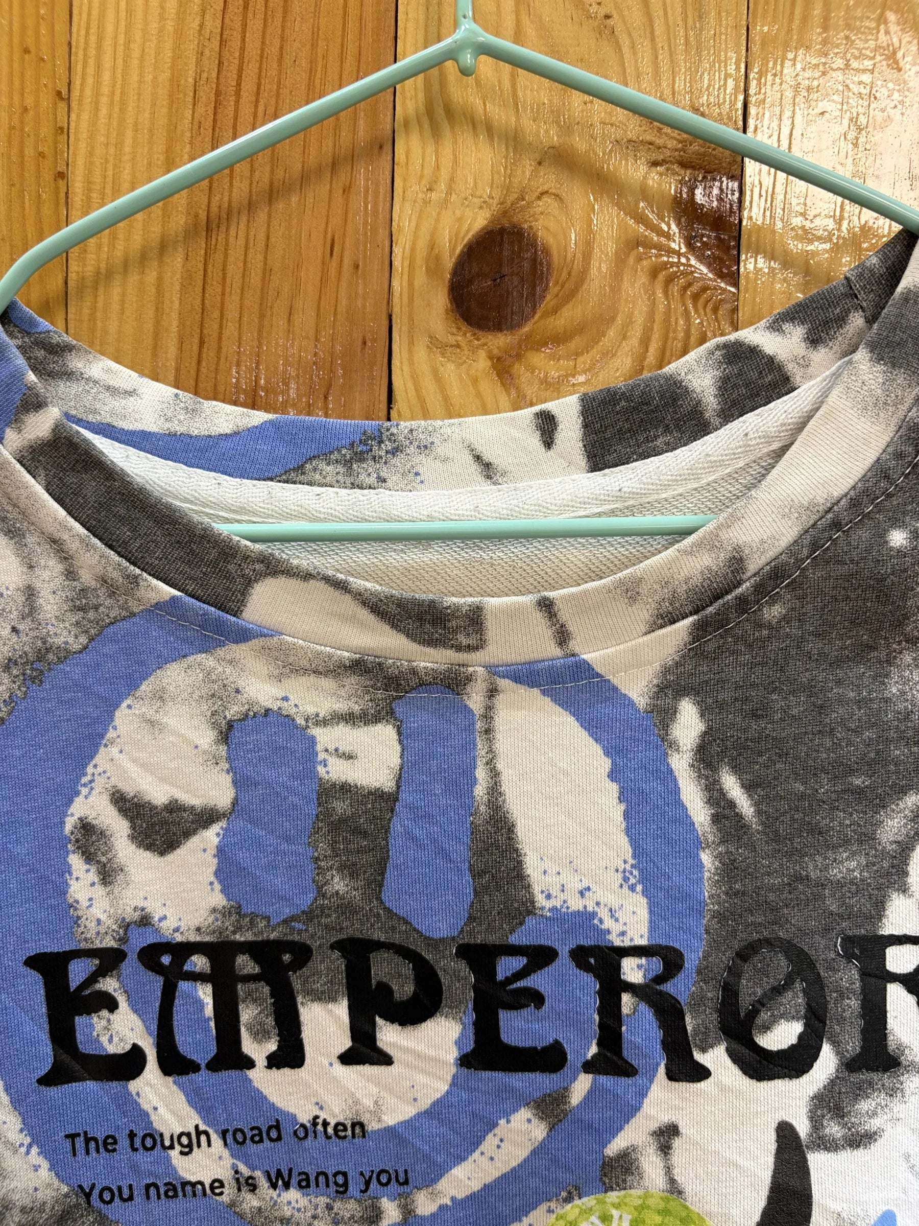 T-shirt multicolore graphique bleu