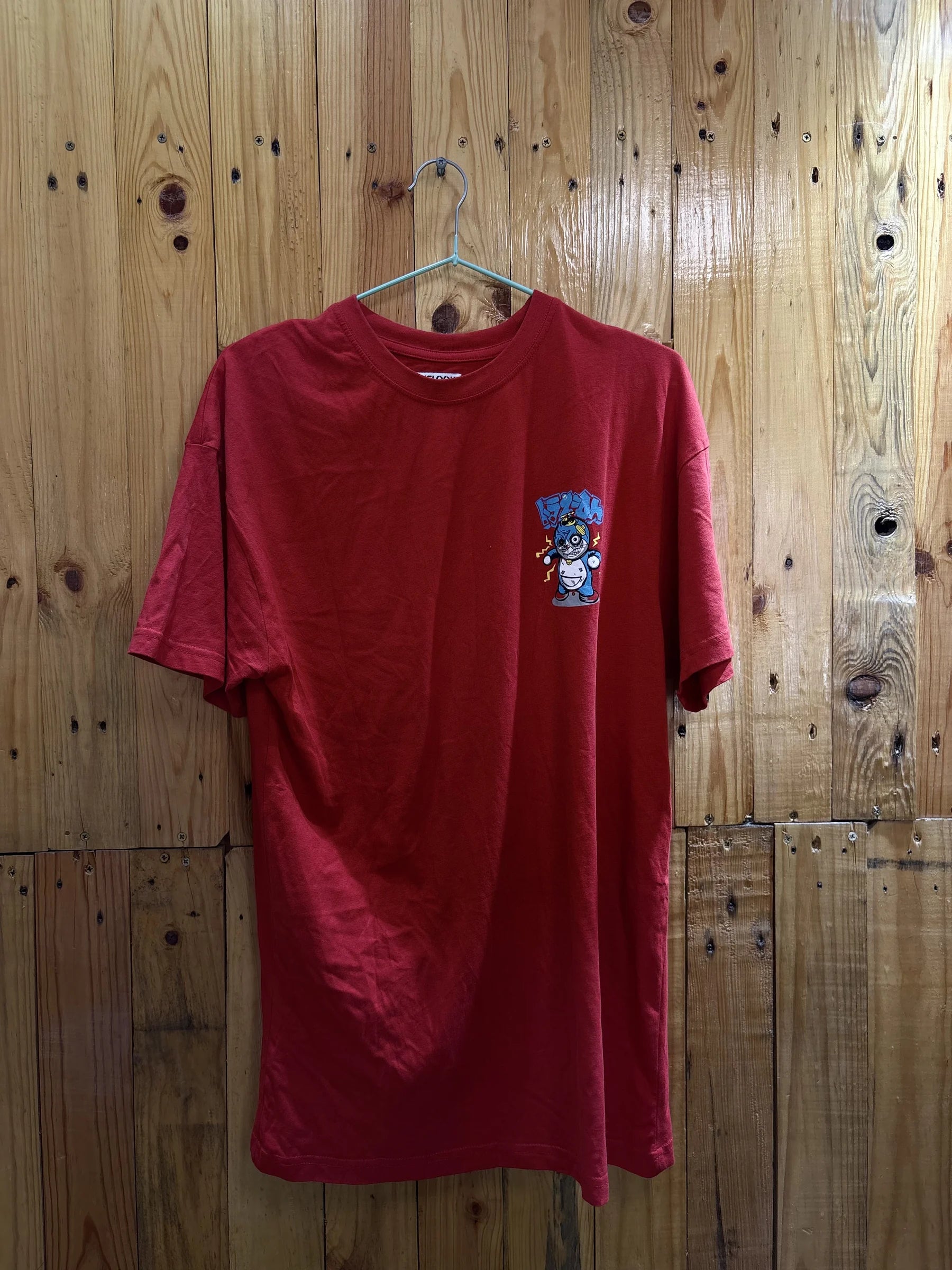 T-shirt rouge chat graphique