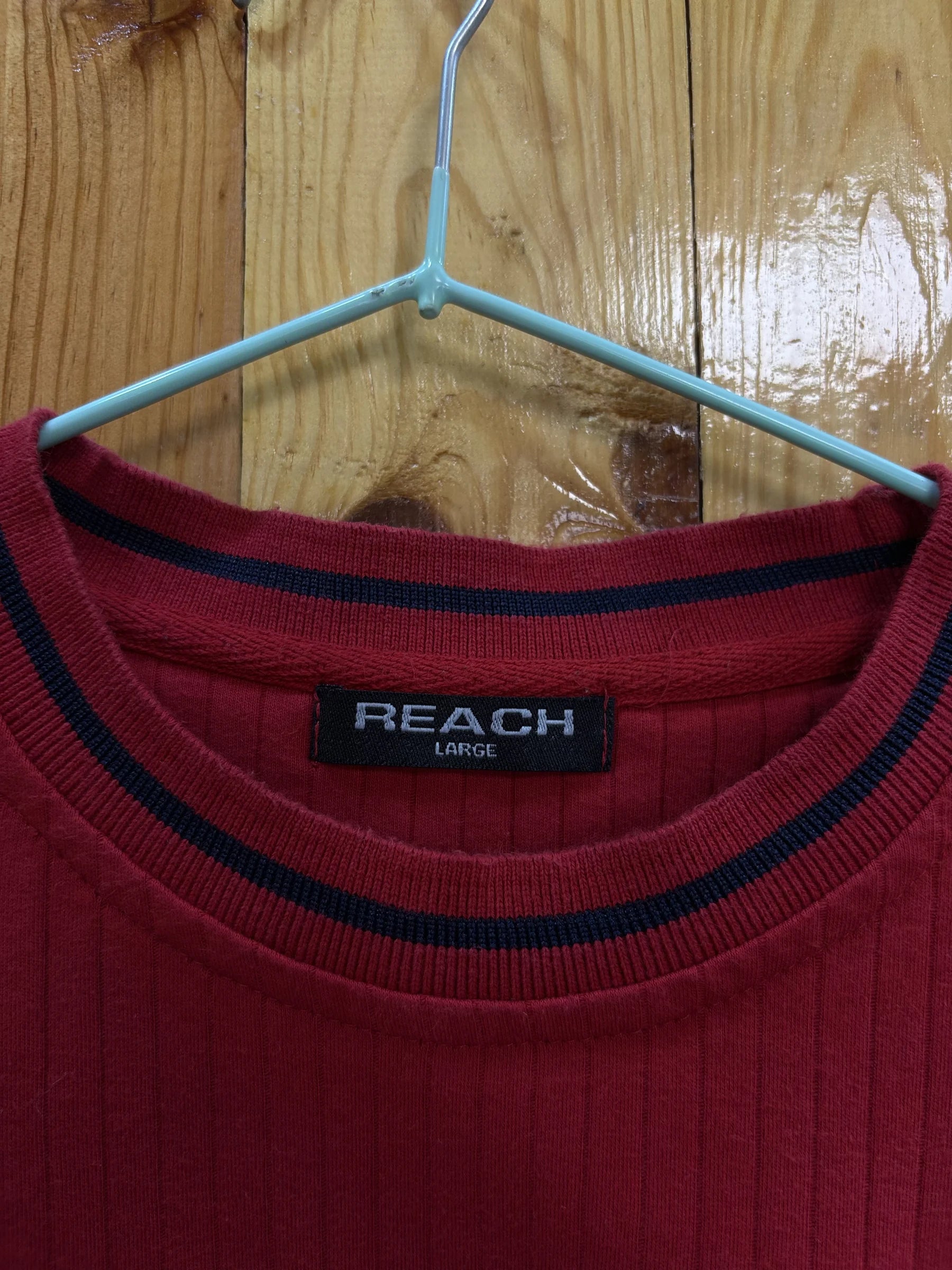 T-shirt rouge maille liseré
