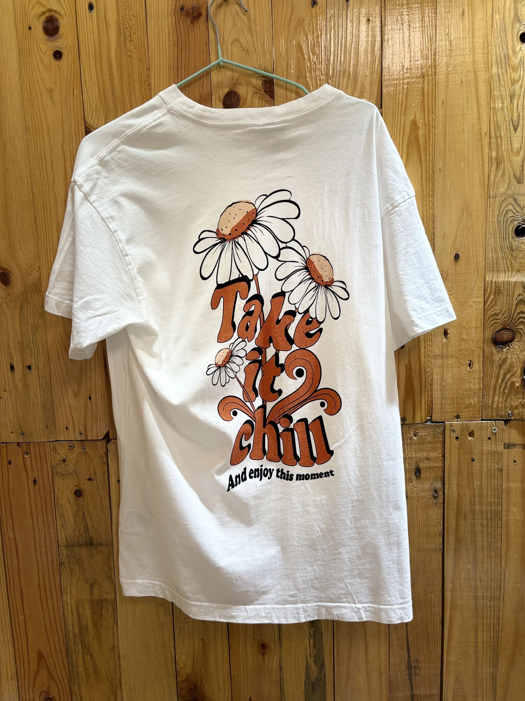 T-shirt blanc fleurs recto verso