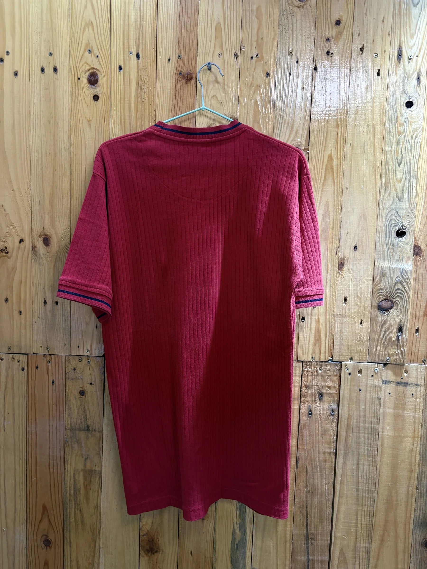 T-shirt rouge maille liseré