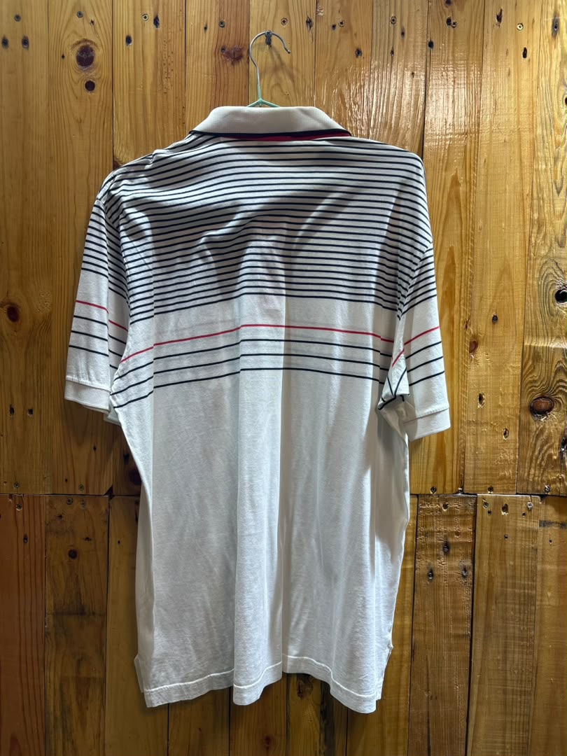 Polo Rayé blanc Rouge