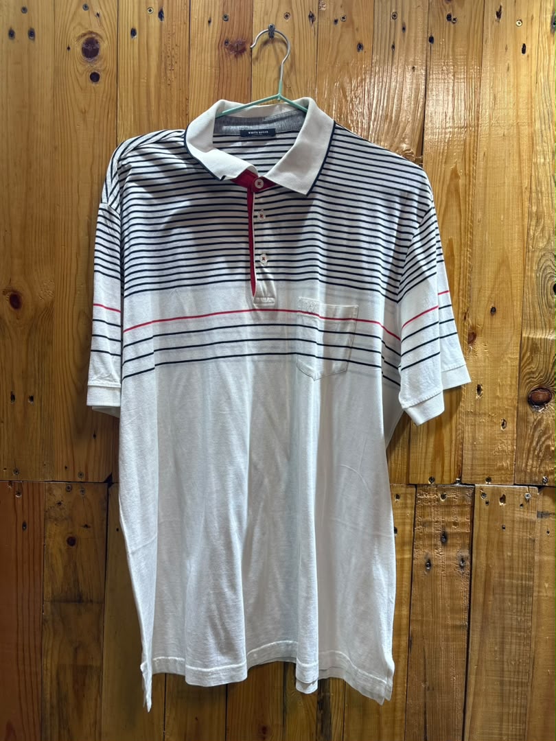 Polo Rayé blanc Rouge