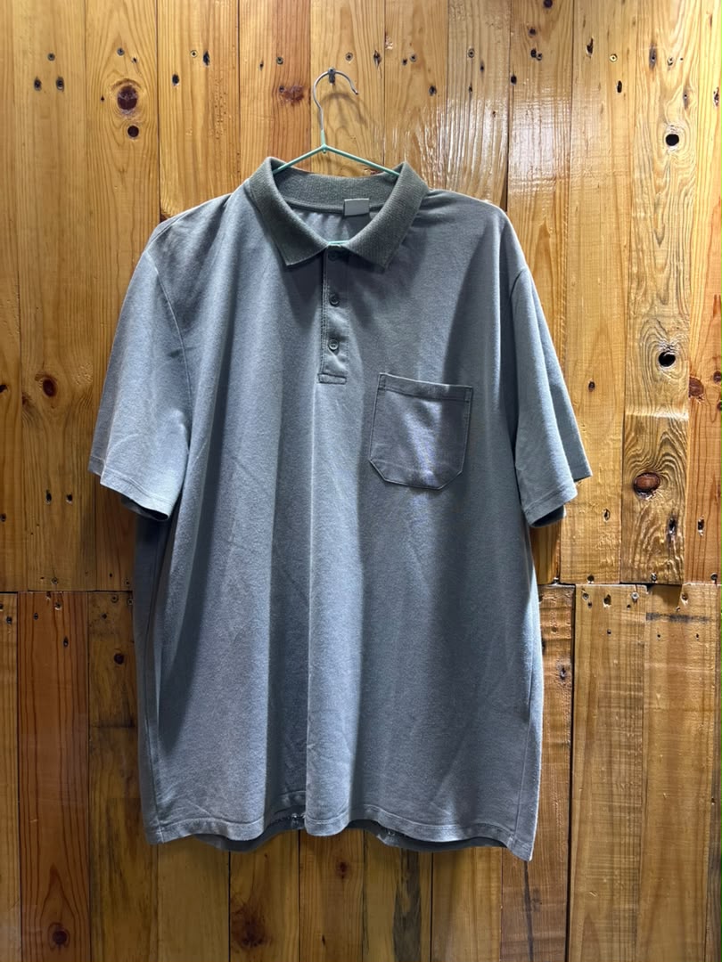 Polo Gris-vert Poche
