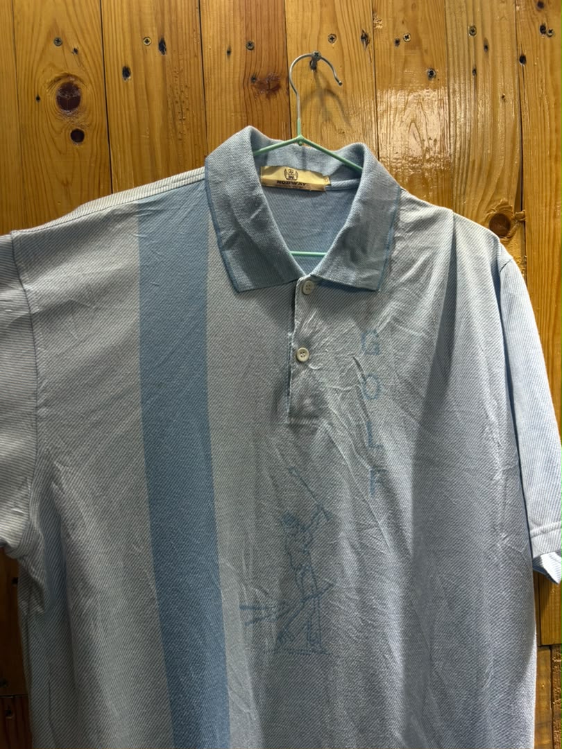 Polo Golf bleu clair Blanc