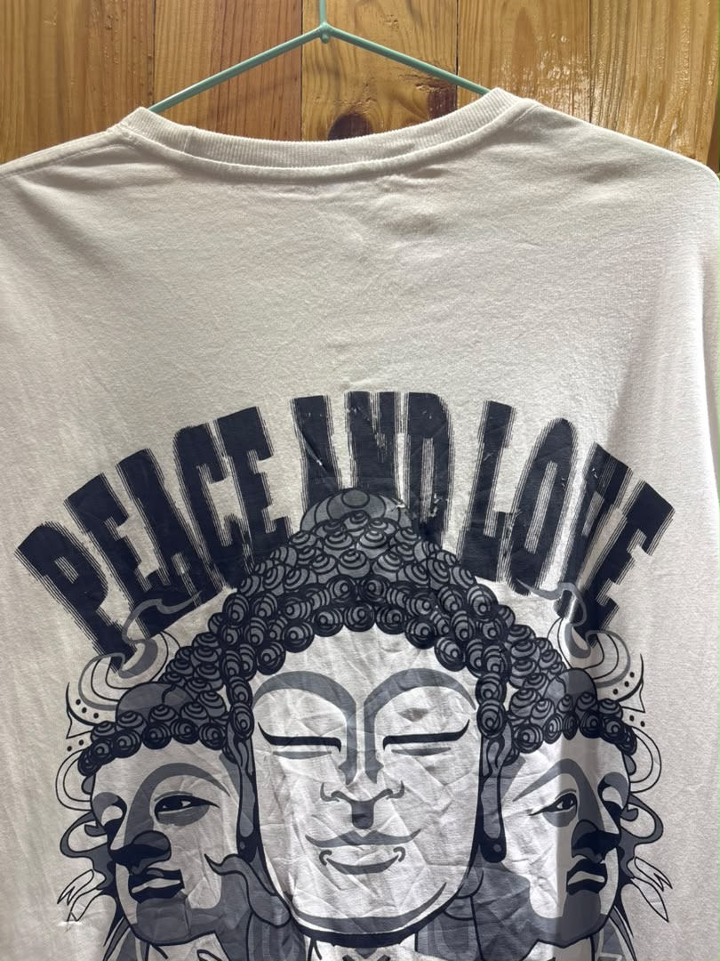 T-shirt Peace In Love Blanc